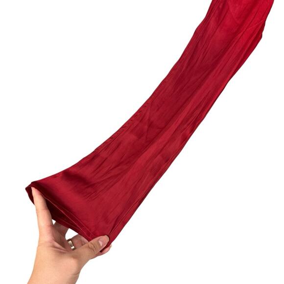 NWT Free People Arabella Satin Rubies Red Tie Back Blouse Sz XS Party Going Out - Picture 8 of 14